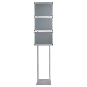 Espositore con cornice a scatto 3xa3 angoli tondi con doppio montante senza personalizzazione