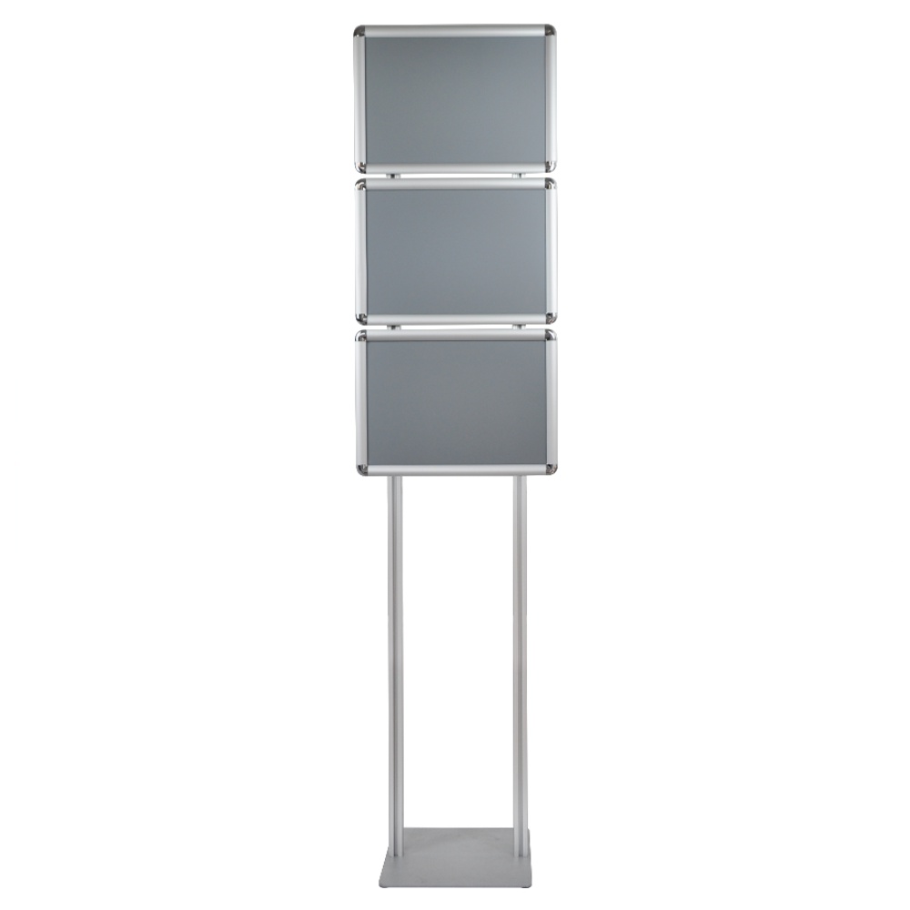 Espositore con cornice a scatto 3xa3 angoli tondi con doppio montante senza personalizzazione