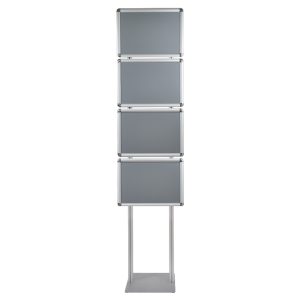 Espositore con cornice a scatto 4xa3 angoli tondi con doppio montante senza personalizzazione