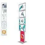 Présentoir à cadre pression 4xA3 horizontal avec double montant