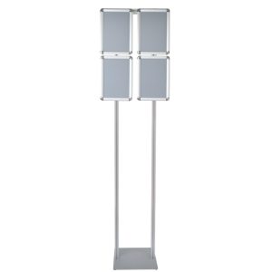 Espositore con cornice a scatto 4xa4 angoli tondi con doppio montante senza personalizzazione