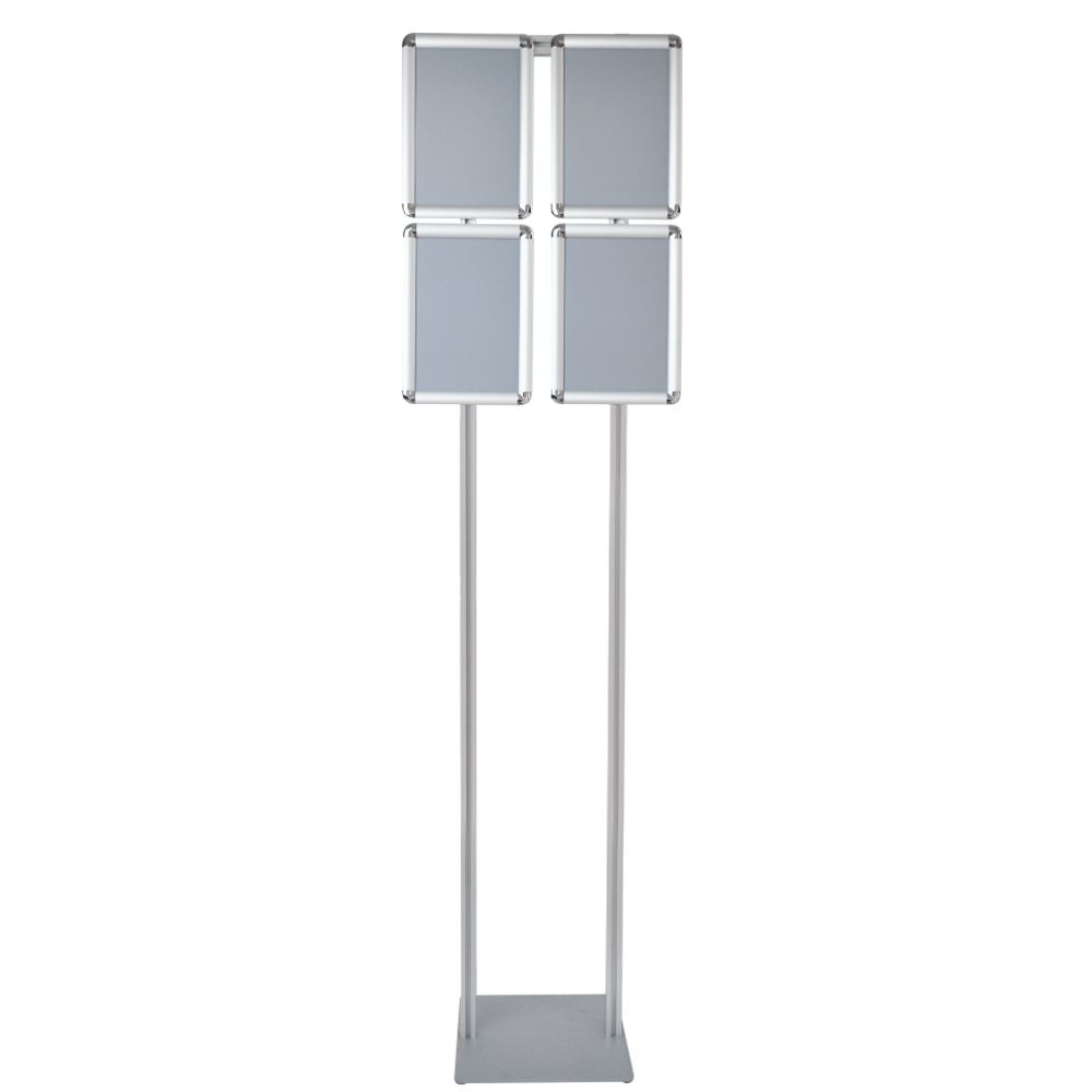 Espositore con cornice a scatto 4xa4 angoli tondi con doppio montante senza personalizzazione