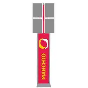 Espositore con cornice a scatto 4xa4 angoli vivi con doppio montante con personalizzazione