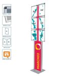 Espositore con cornice a scatto 6xA4 verticale con doppio montante