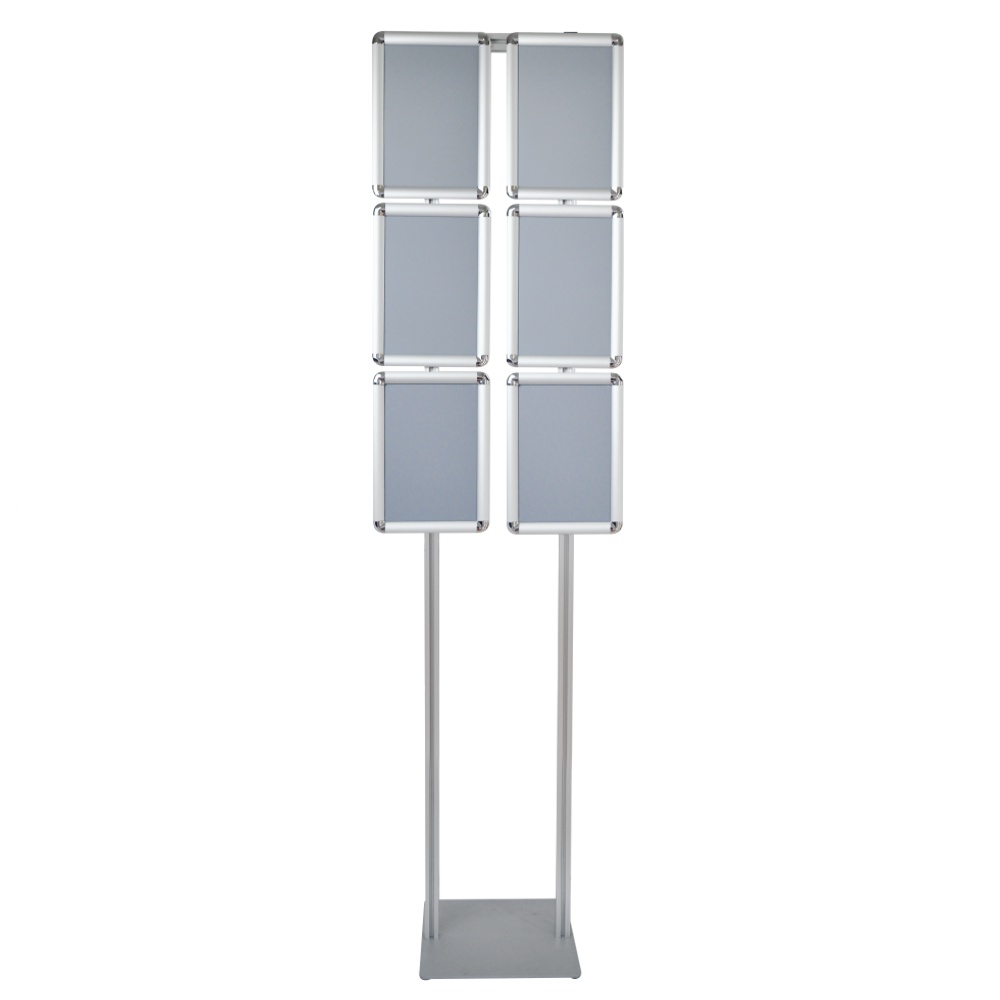 Espositore con cornice a scatto 6xa4 angoli tondi con doppio montante senza personalizzazione