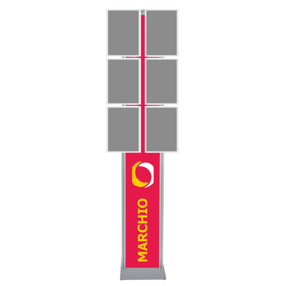 Espositore con cornice a scatto 6xa4 angoli vivi con doppio montante con personalizzazione