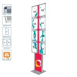 Espositore con cornice a scatto 8xA4 verticale con doppio montante