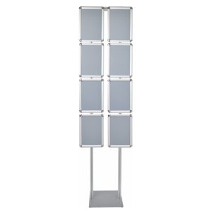 Espositore con cornice a scatto 8xa4 angoli tondi con doppio montante senza personalizzazione