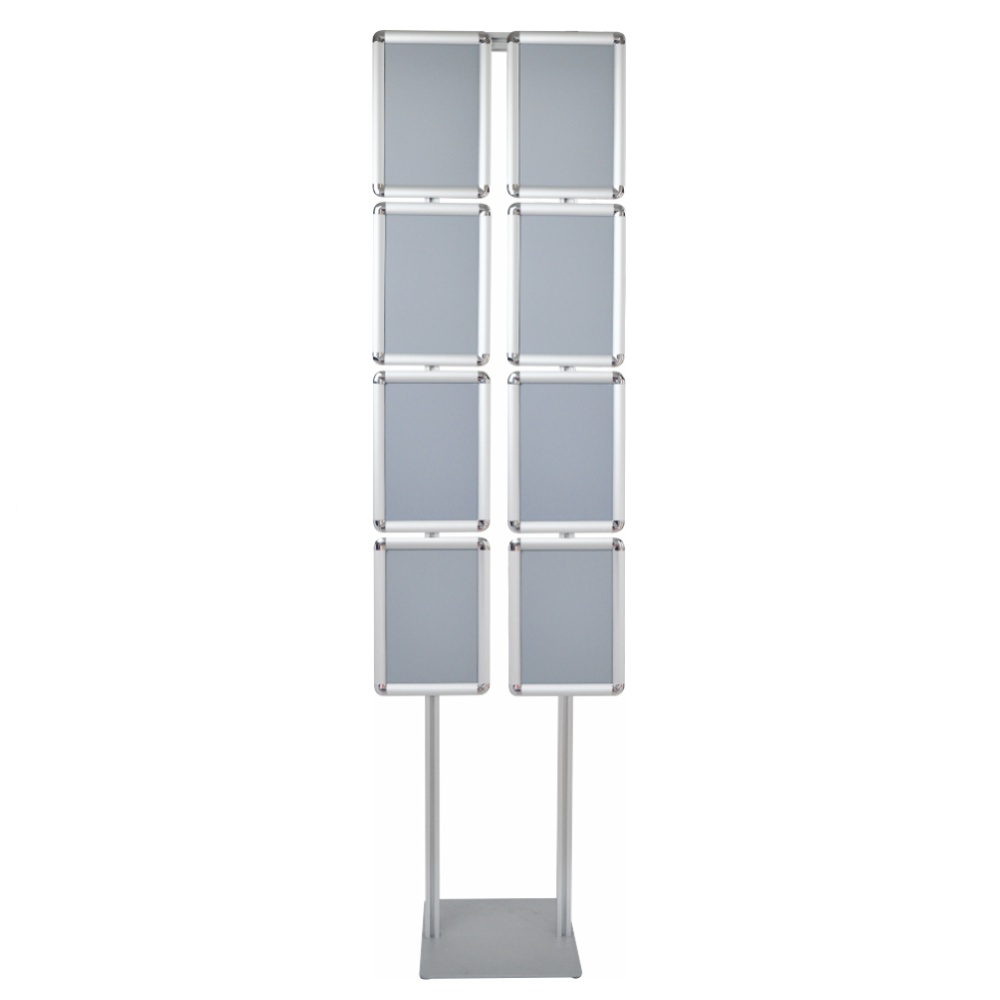 Espositore con cornice a scatto 8xa4 angoli tondi con doppio montante senza personalizzazione
