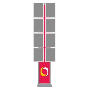 Espositore con cornice a scatto 8xa4 angoli vivi con doppio montante con personalizzazione