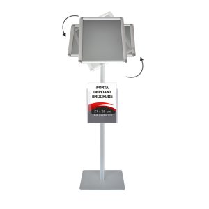 Leggio con cornice a scatto A3 orientabile orizzontale e verticale angoli tondi e portadepliant a4