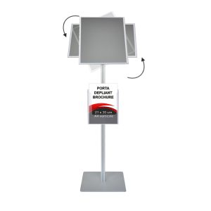 Leggio con cornice a scatto A3 orientabile orizzontale e verticale angoli vivi e portadepliant a4