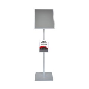 Leggio con cornice a scatto A3 verticale orientabile angoli vivi con portadepliant A5