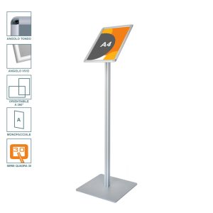 Leggio con cornice a scatto A4 orientabile serie quadra