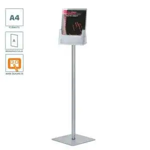 Porte-brochures sur pied avec 1 pochette A4 - Série Quadra