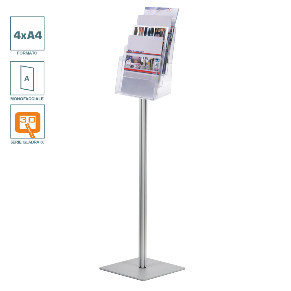Portadepliant a piantana 4 tasche A4 serie quadra