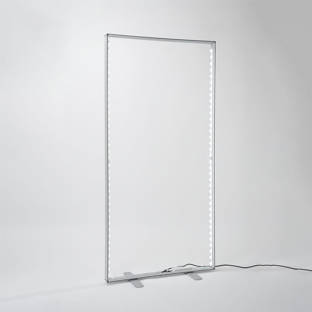 Totem luminoso a LED completo di stampa su tessuto dettaglio illuminazione