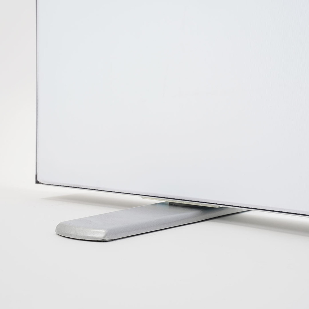 Totem luminoso a LED completo di stampa su tessuto dettaglio piedino flat