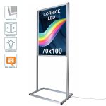 Espositore con cornice a scatto 70x100 bifacciale luminosa