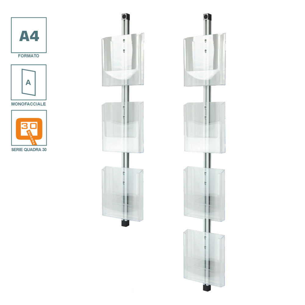 Porta cataloghi da parete con tasche A4