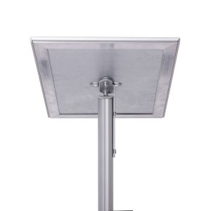 Leggio con cornice A3 A4 orientabile con angoli vivi e base quadrata dettaglio staffa 2