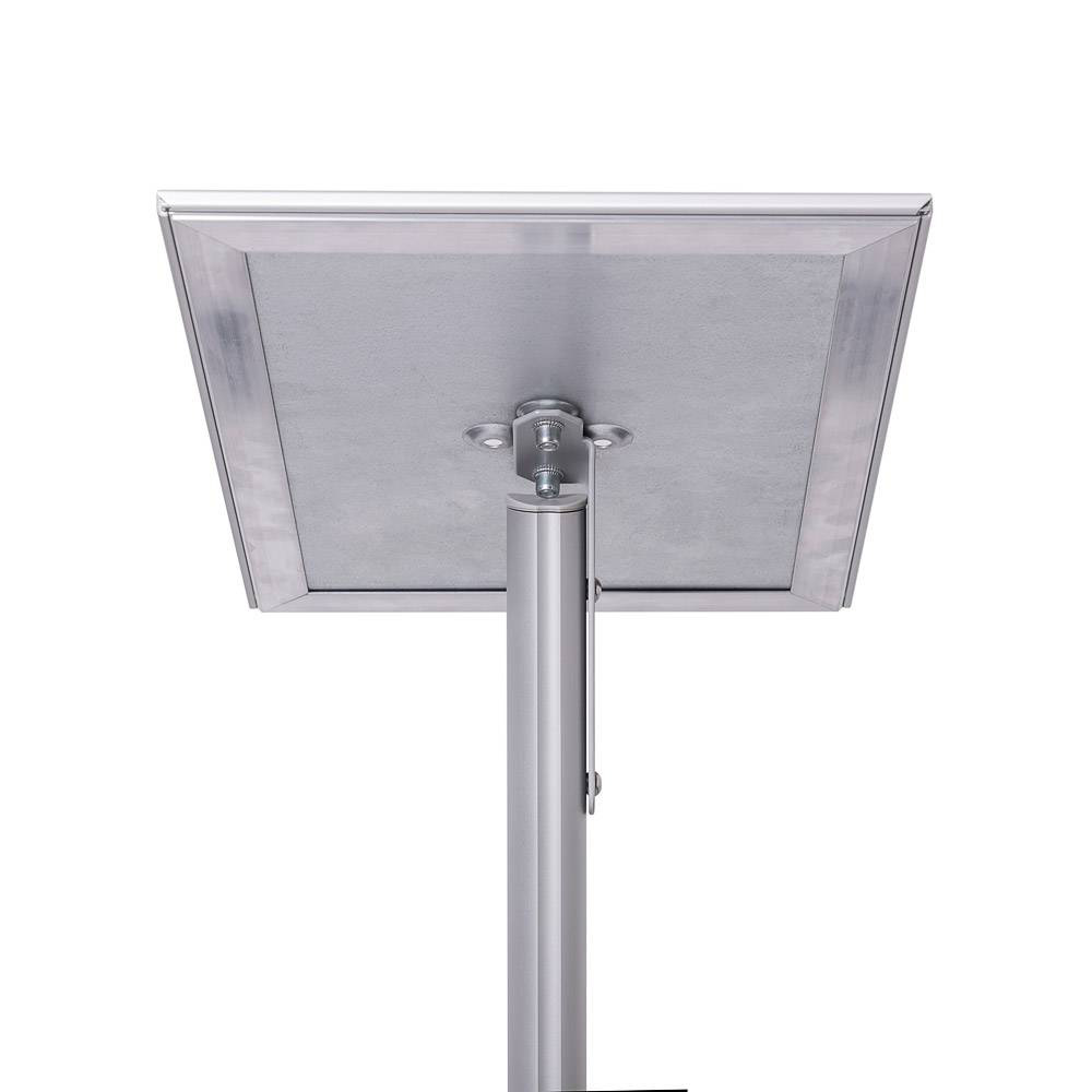 Leggio con cornice A3 A4 orientabile con angoli vivi e base quadrata dettaglio staffa 2