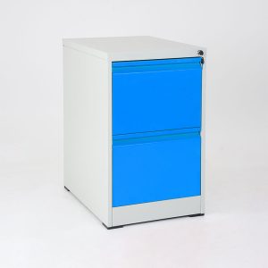 Classeur bleu avec 2 tiroirs verrouillables