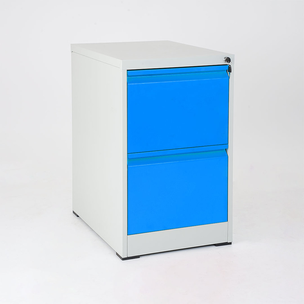 Classeur bleu avec 2 tiroirs verrouillables