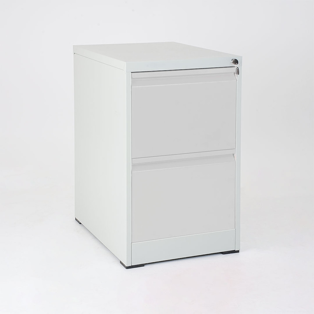 Classeur gris avec 2 tiroirs verrouillables