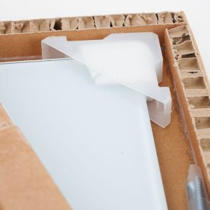 Lavagna magnetica bianca in vetro temperato scrivibile e cancellabile imballo