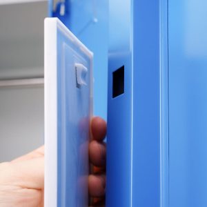 Vestiaire mètallique porte-détail de la porte ouverte-détail de miroir intégré amovible