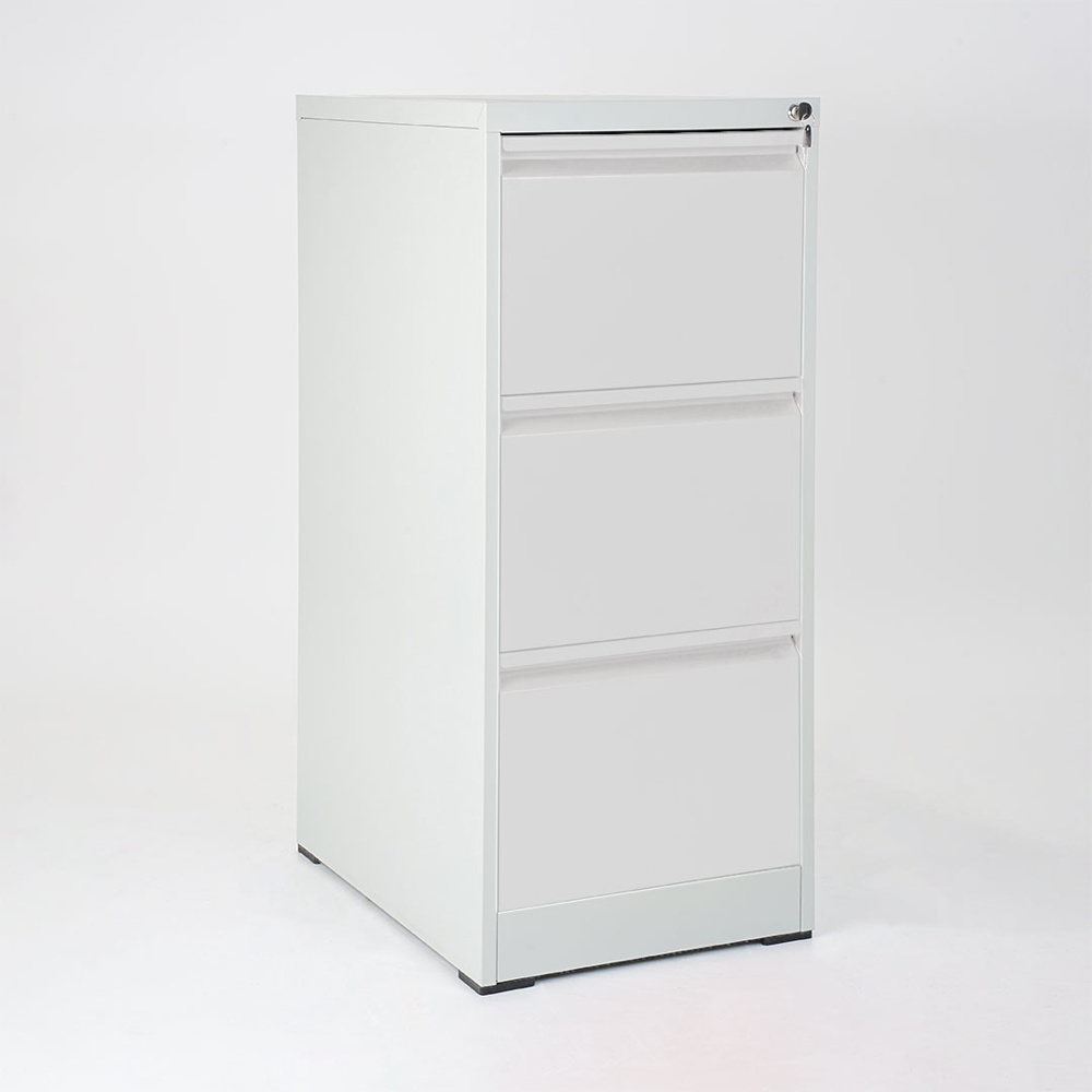 Classeur gris avec 3 tiroirs verrouillables