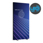 Totem Espositore Lightbox nero Autoportante con tessuto retroilluminato a LED bifacciale