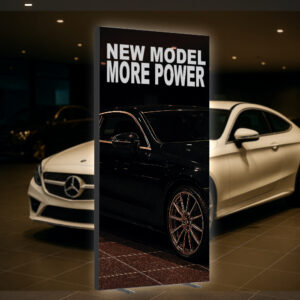 Espositore Lightbox Nero Autoportante con tessuto retroilluminato - immagine 3