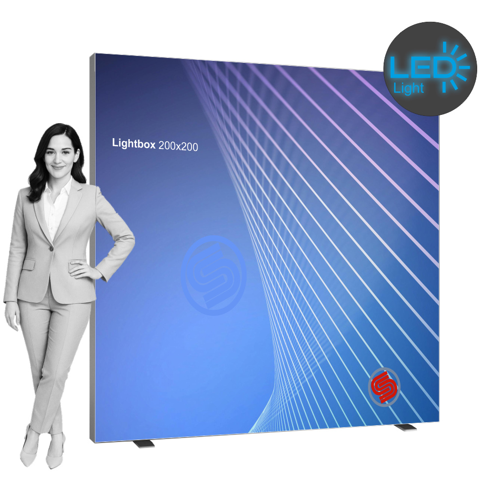 Parete Lightbox Autoportante Bifacciale con illuminazione LED