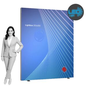 Parete Lightbox Autoportante con tessuto retroilluminato a LED bifacciale 200x250