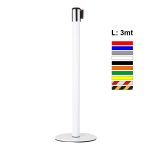WHITE trail marker column with 3-meter ribbon