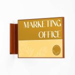 Targa a bandiera linea piatta effetto legno